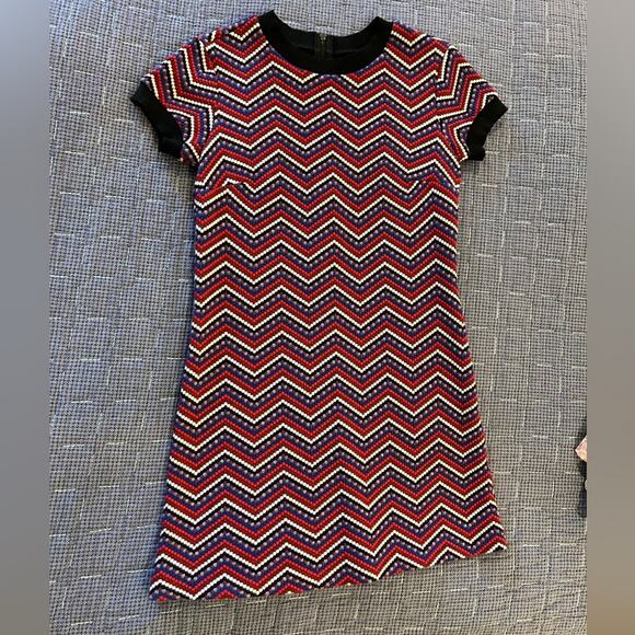 Zara Textured Zig Zag/Chevron Knit Mini Dress - Picture 1 of 9